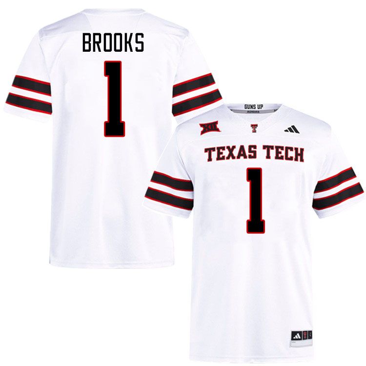 #1 Jordyn Brooks Texas Tech Red Raiders Jerseys College Football Uniforms Stitched-White